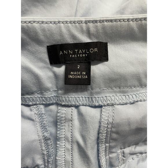 Ann Taylor Factory Pants Womens 2 Light Blue Slim Fit Trouser Dress Career - Picture 8 of 8